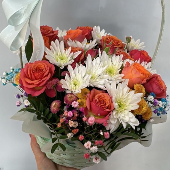 Композиция в корзине «Оранжевое настроение»  в Форосе