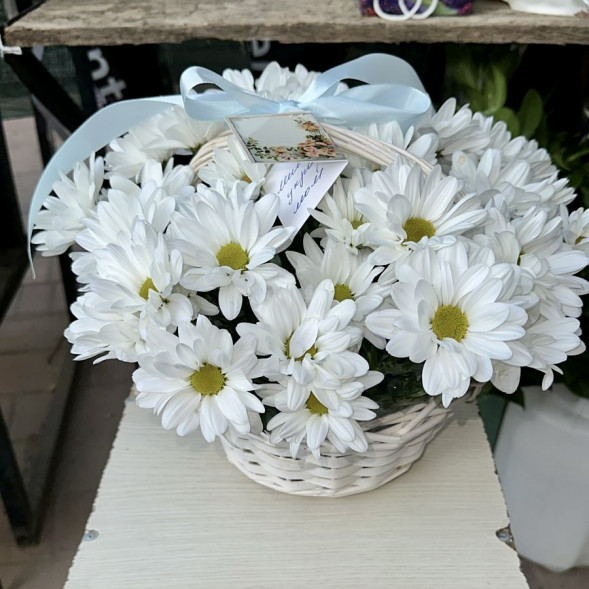 Композиция  «Хризантемы в корзине» в Форосе