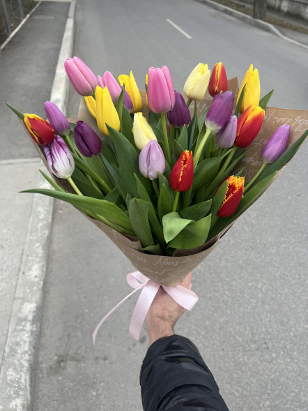 25 тюльпанов микс в упаковке в Форосе