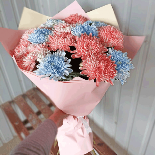 15 одноголовых хризантем микс в Форосе