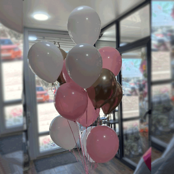 Фонтан из 15 гелиевых шариков микс в Форосе